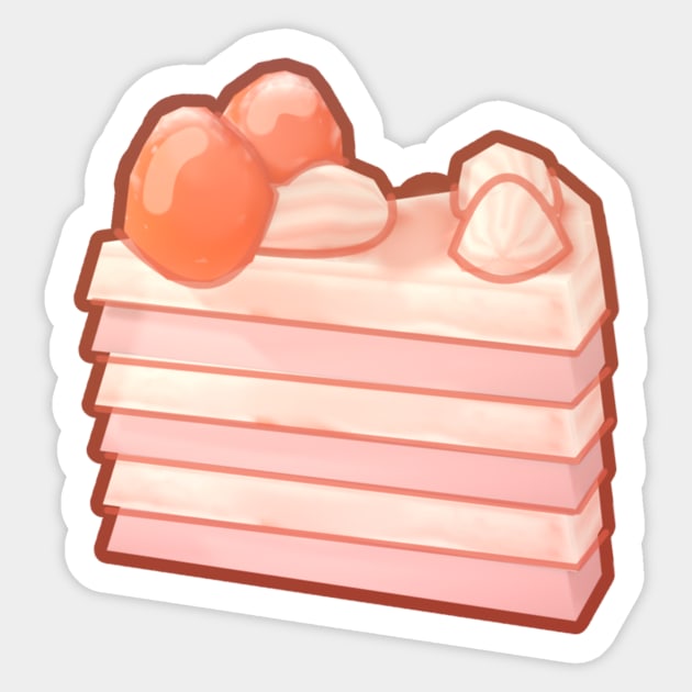 Strawberry Cake slice Sticker by VelvepeachShop